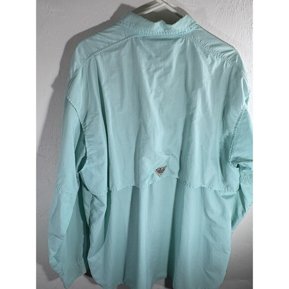 Columbia PFG Aquamarin Long Sleeve Performance Fishing Men Vented Pocket Shirt - Picture 7 of 10